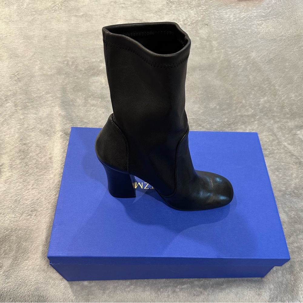 Stuart Weitzman Black Curveblock Ankle Boots